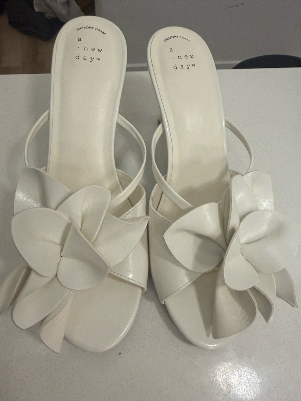 a new day White Floral Slip-On Heels for Women - Picture 2 of 4